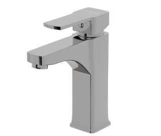 Wastafelkraan CUBIC | Chrome inclusief aansluitslangen