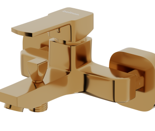 Douchekraan CUBIC | GOUD inclusief aansluitslangen