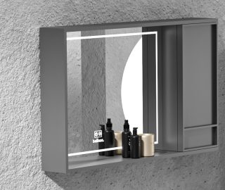 Valkur | Spiegelkast antraciet 70×100